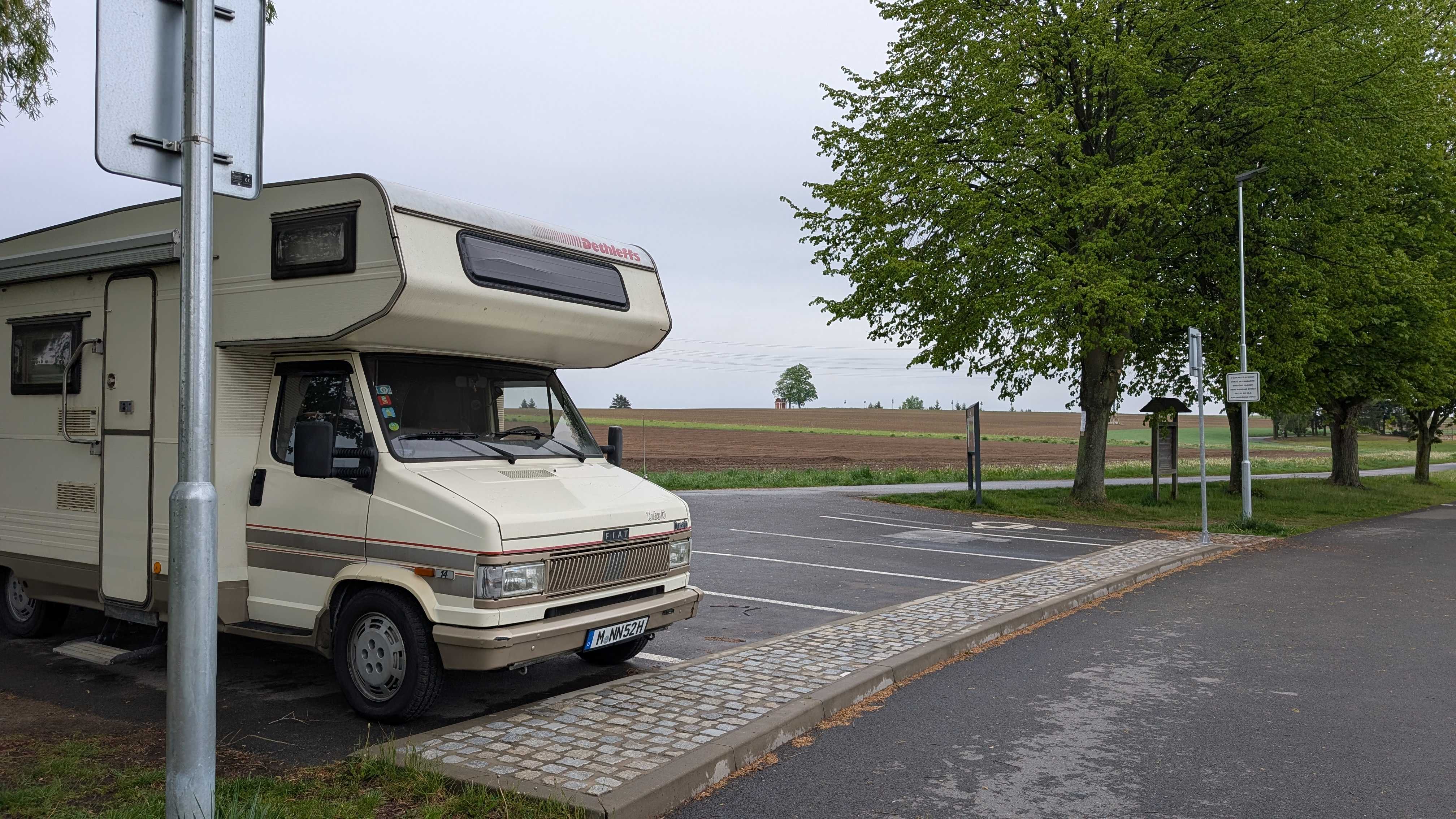 Parking by the lake